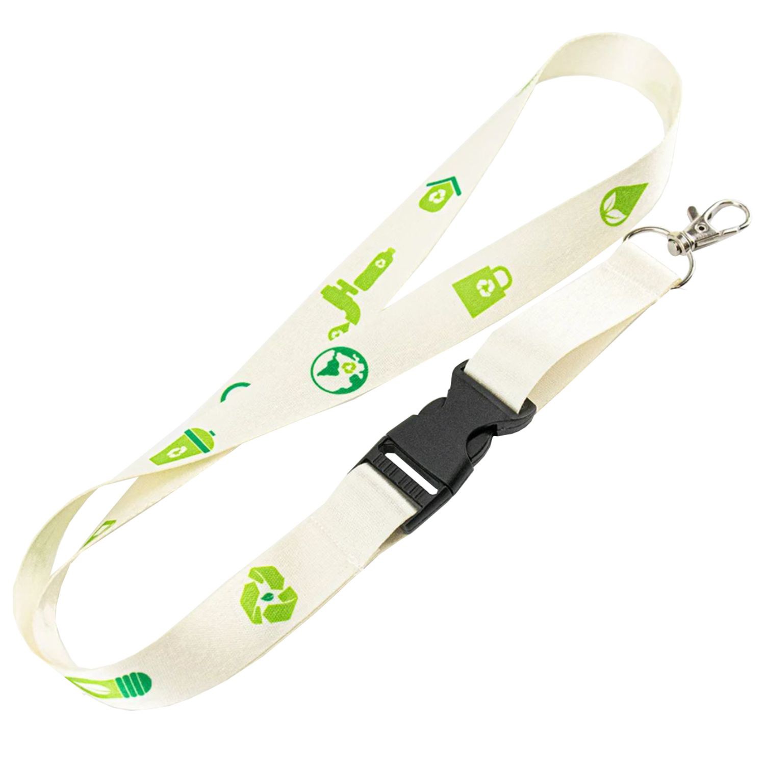 Custom Biodegradable Bamboo Eco-friendly Lanyard w/ Buckle Release 1