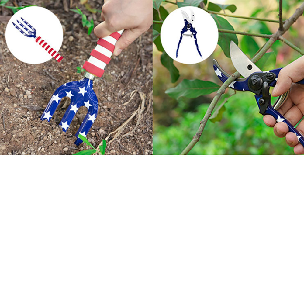 7PCS Gardening Toolkit With USA Flag 3