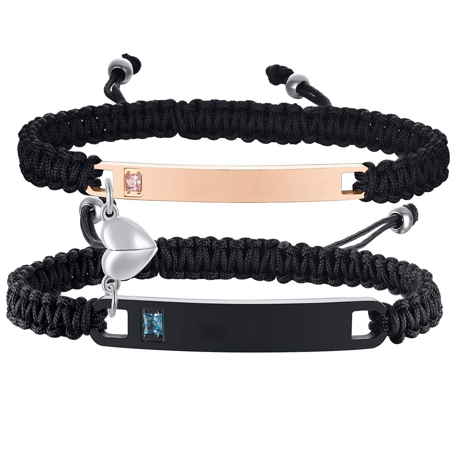 Custom Adjustable Stainless Steel Couple Bracelet 3