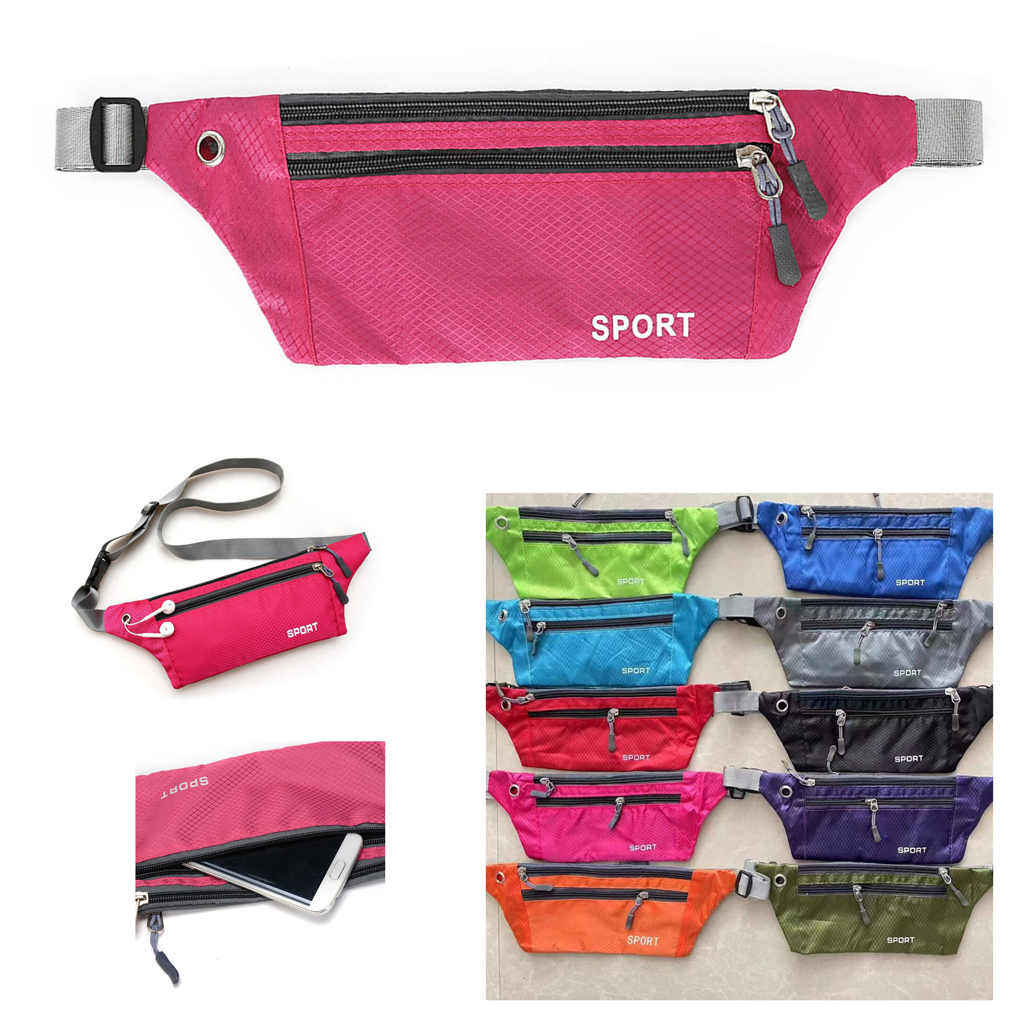3 Zippered Budget Fanny Pack MOQ 50pcs