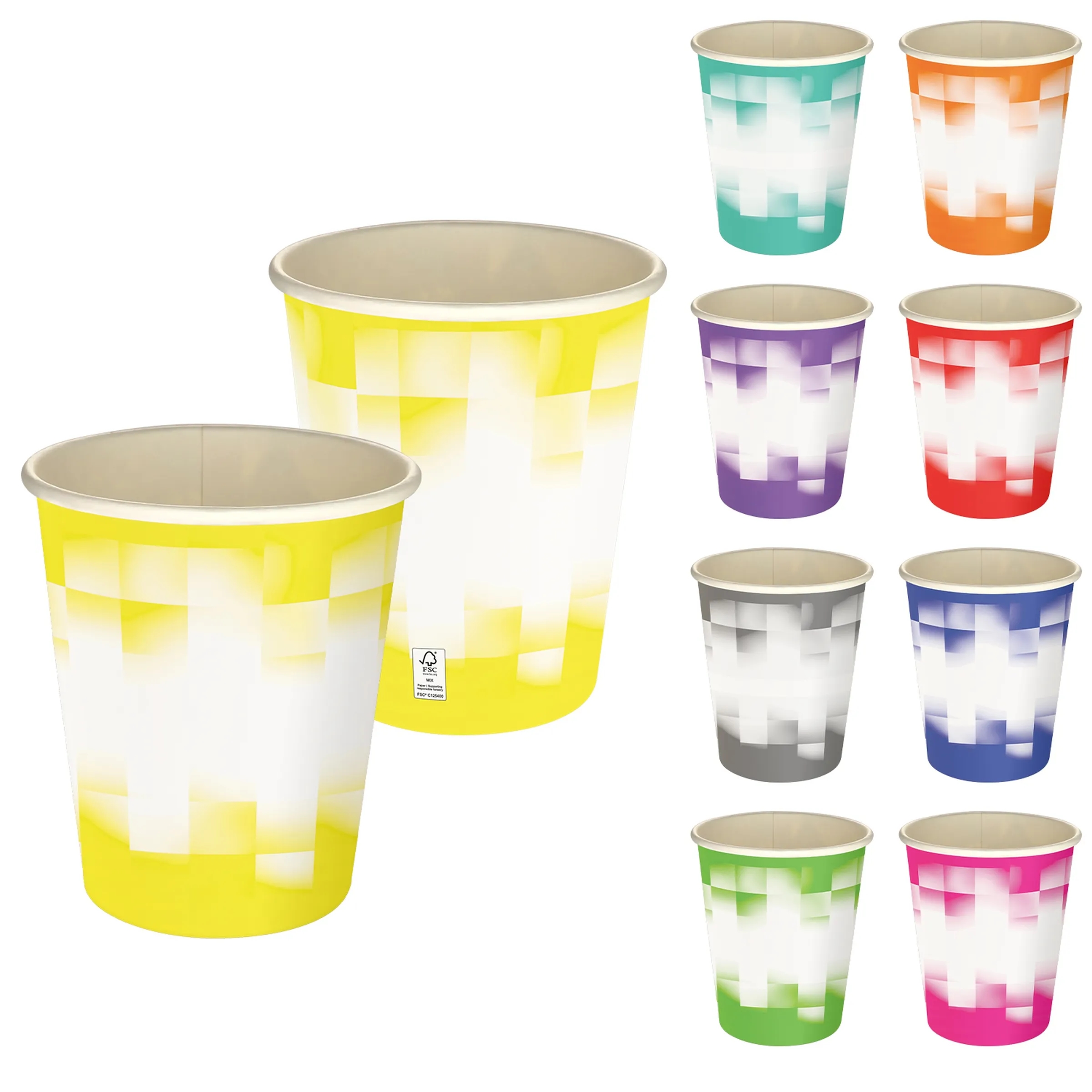 5 oz Full Color Shaded Checkers Paper Cup 3