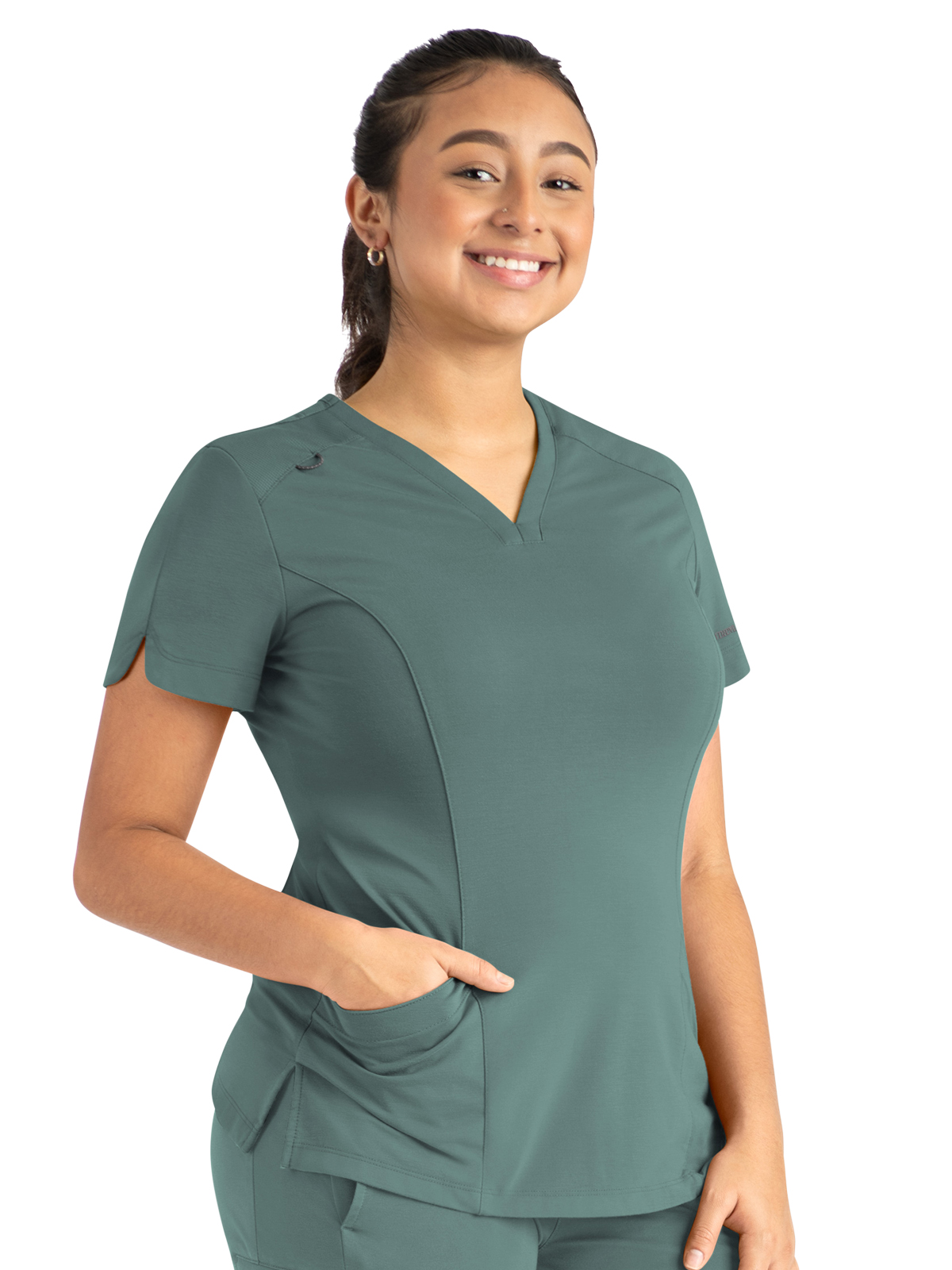 Maevn - Focus - Women's Two-Pocket Tulip-Neck Top
