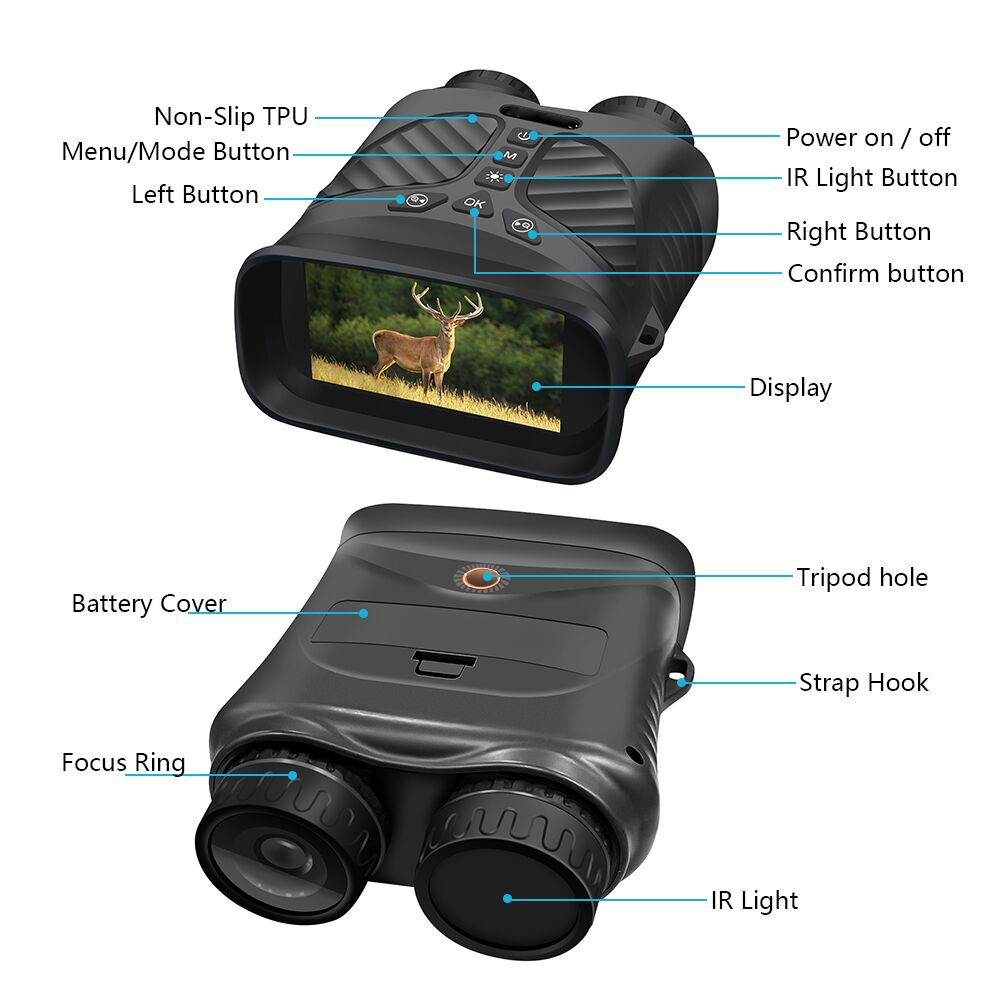 Infrared Digital Binoculars with 2.5K Video Recording and 8x Zoom 5