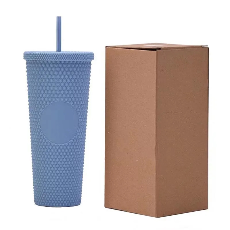 24oz Studded Double Wall Tumbler with Straw 8