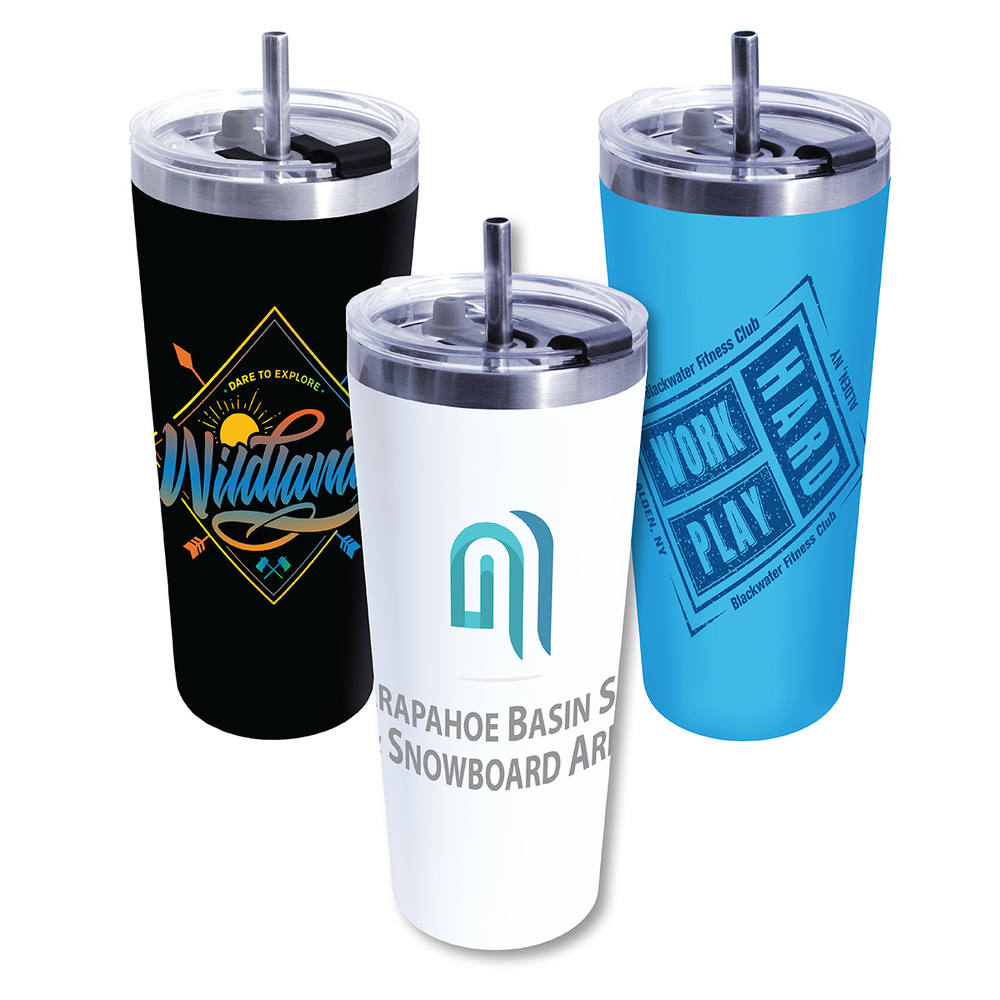 22 oz. Memphis Tumbler With Flip Top Lid & Stainless Steel Straw 9