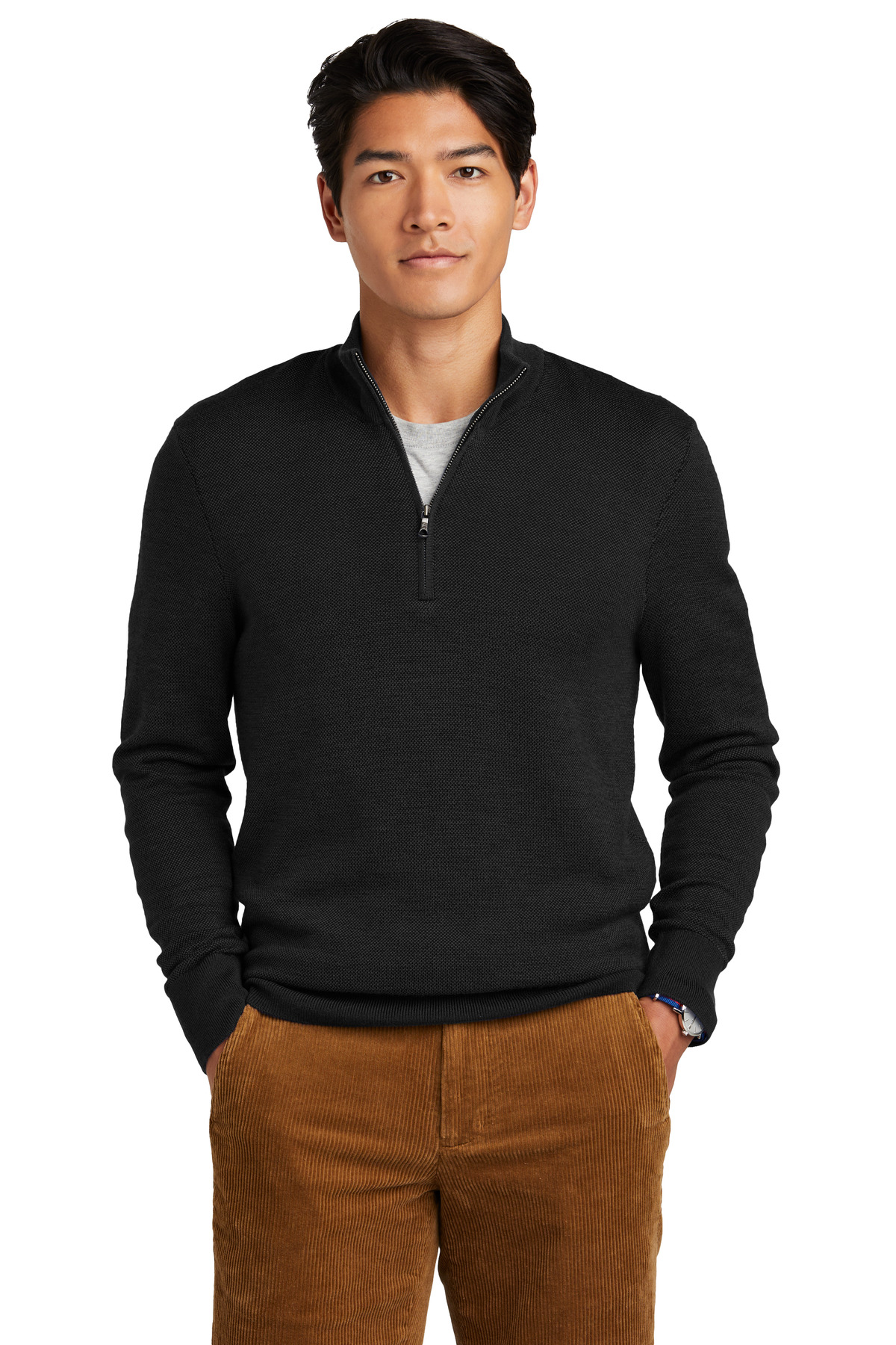Brooks Brothers Washable Merino Birdseye 1/4-Zip Sweater BB18412 4