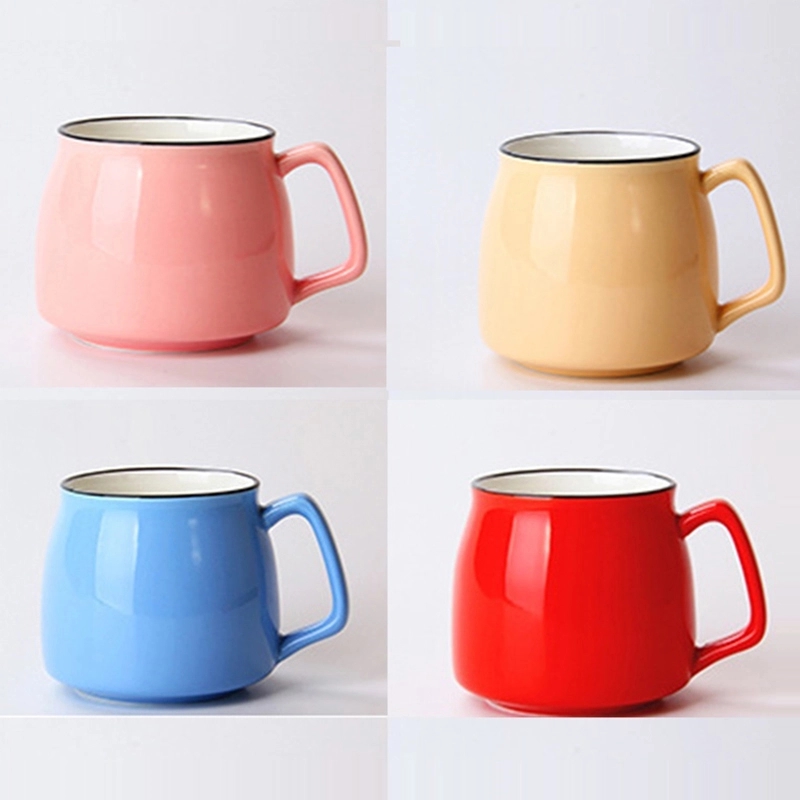 13.5oz Glossy Potbelly Ceramic Coffee Mugs 2