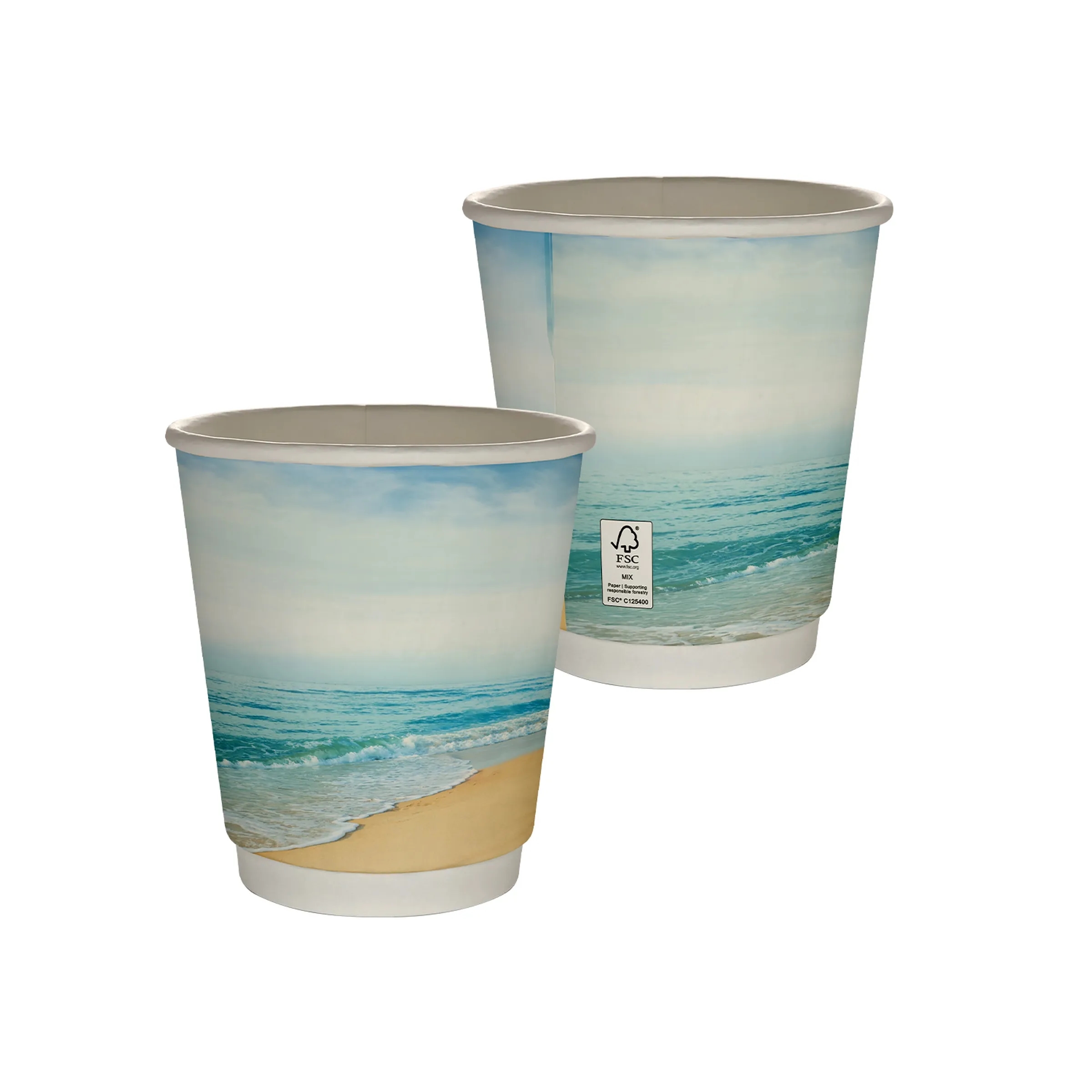 10 oz Full Color Seaside Insulated Paper Cup 1