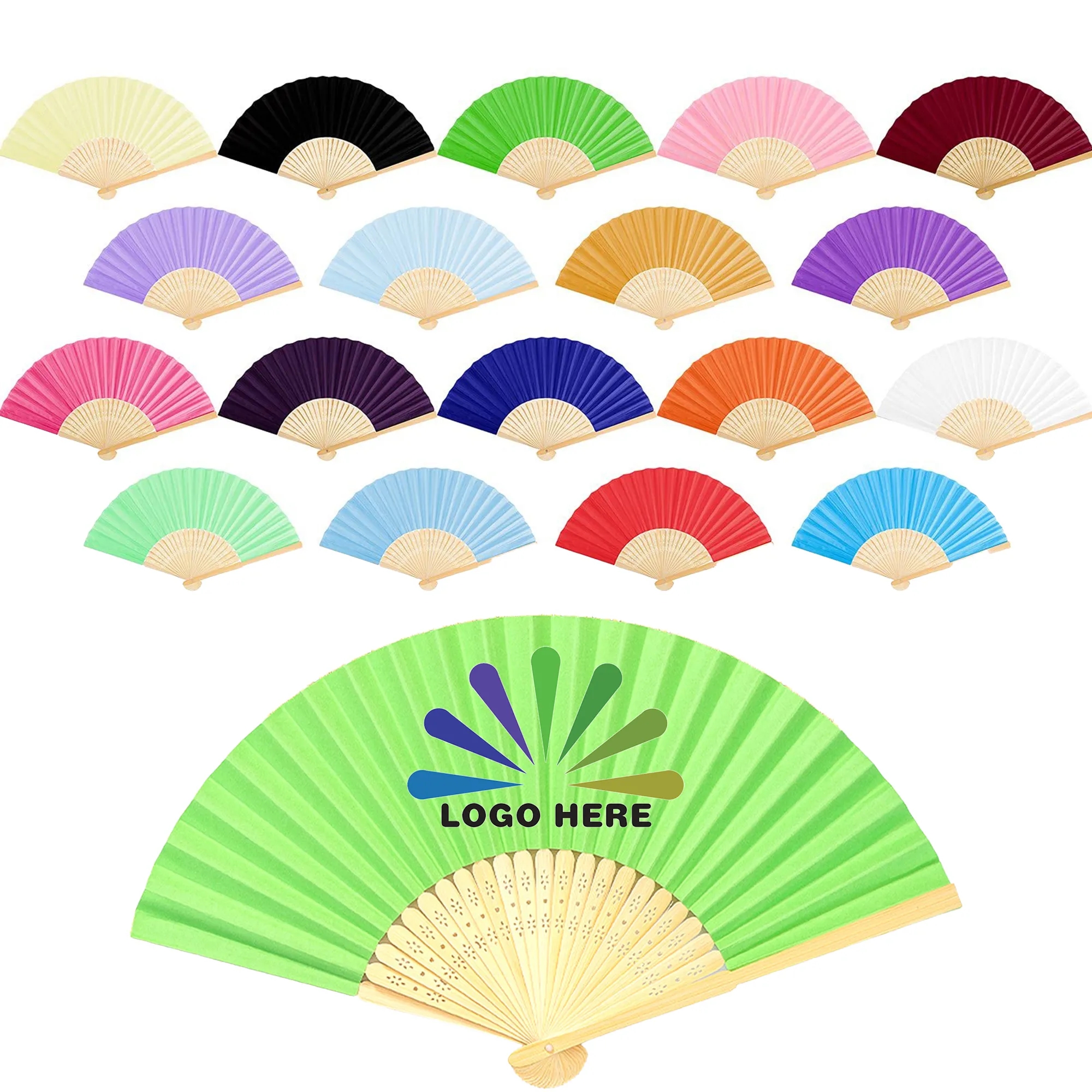 Folding Bamboo Paper Hand Fan 2