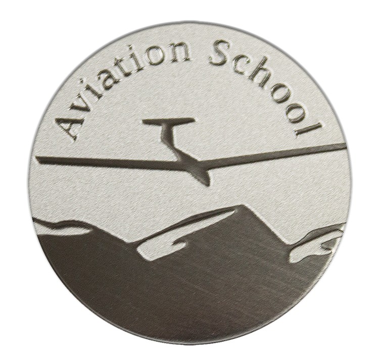 Round 1.25" Polished Nickel Etched Lapel Pin - USA Made 2