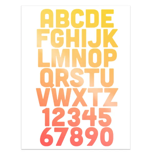Alphanumeric Heat Transfer Patches 2
