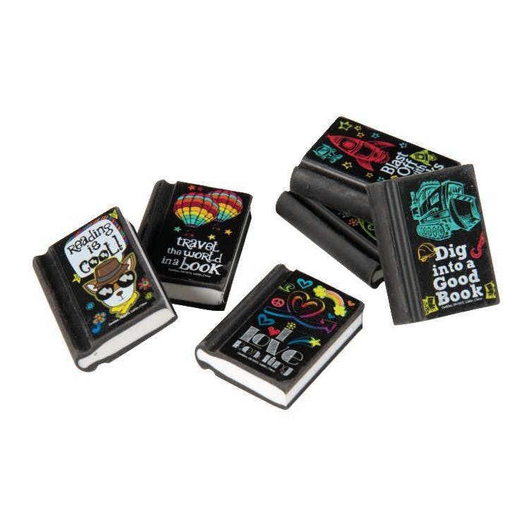 Book-Style Erasers - 48 Count 6 Assorted Titles 2