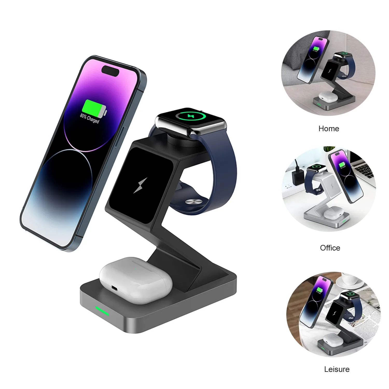 3-in-1 Wireless Mag-Safe Fast Charger Stand 4