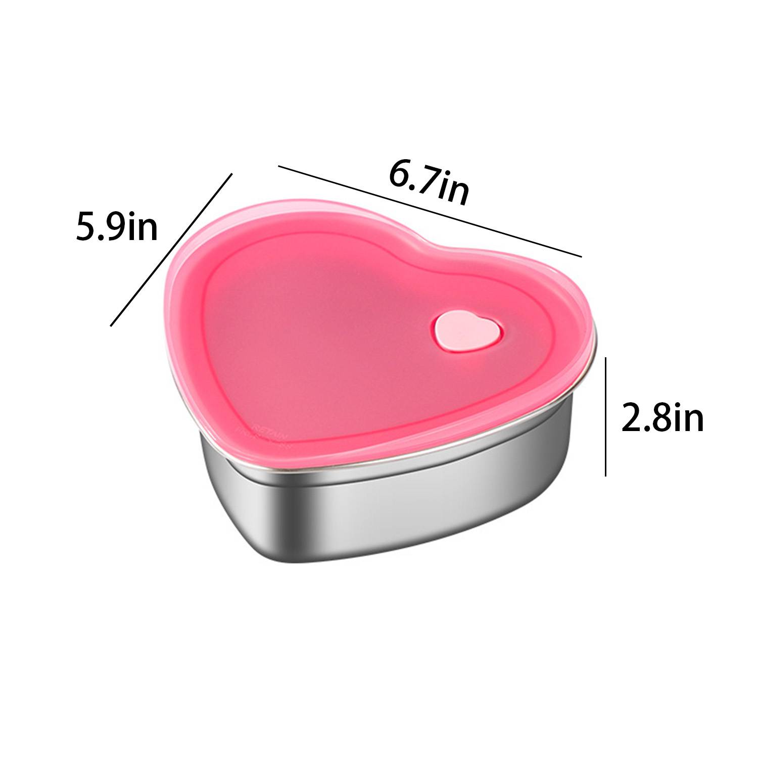 30oz Stainless Steel Heart Cake Containe w/ Lid 4