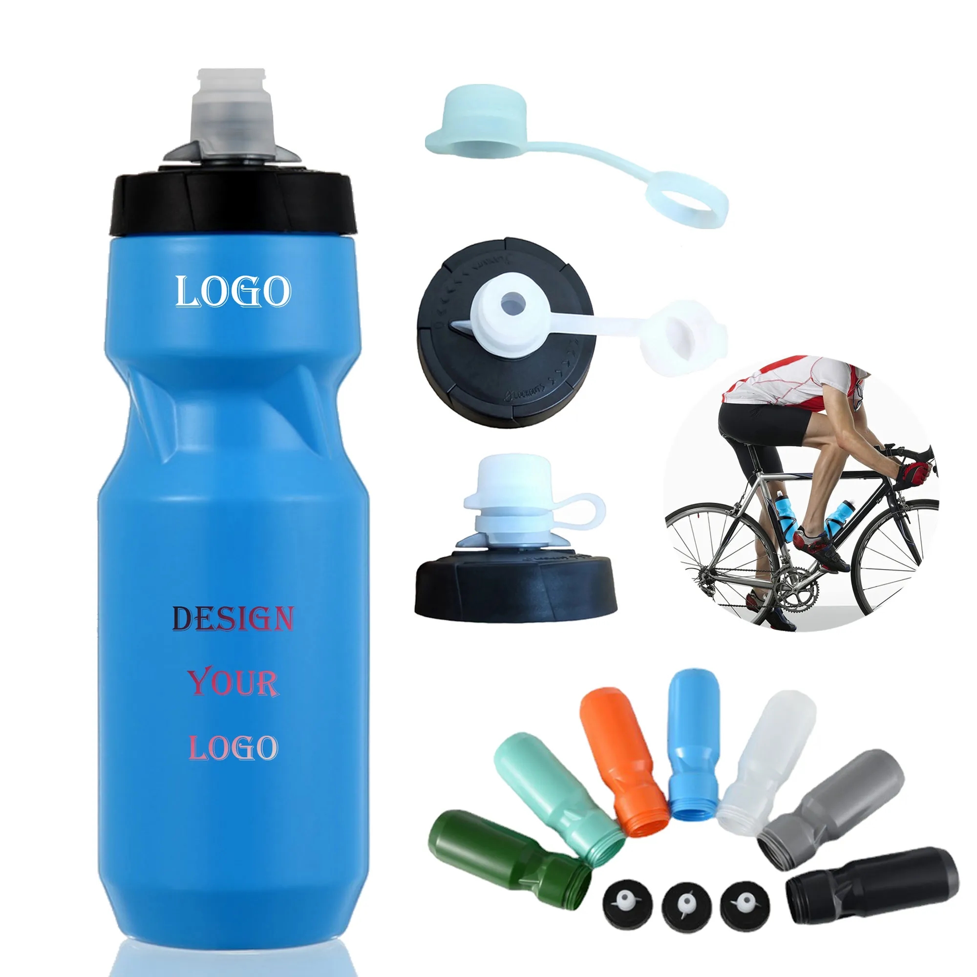 24oz Squeeze Sports Water Bottle with Silicone Dust Cover 9