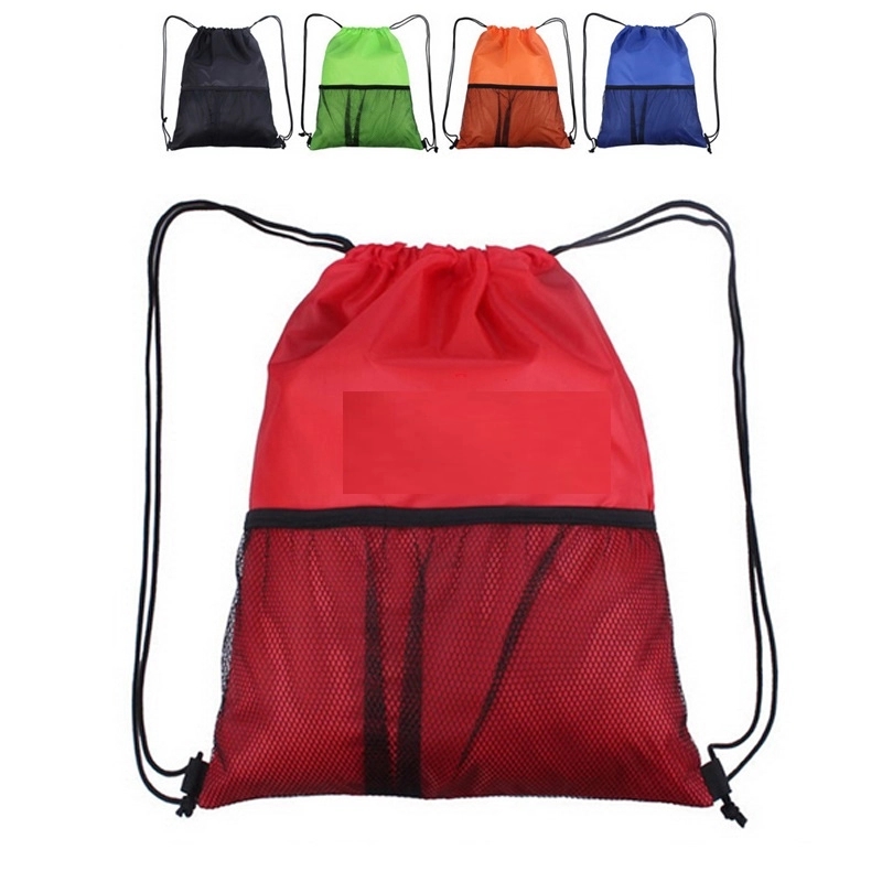 Drawstring Backpack with Mesh Pocket 2