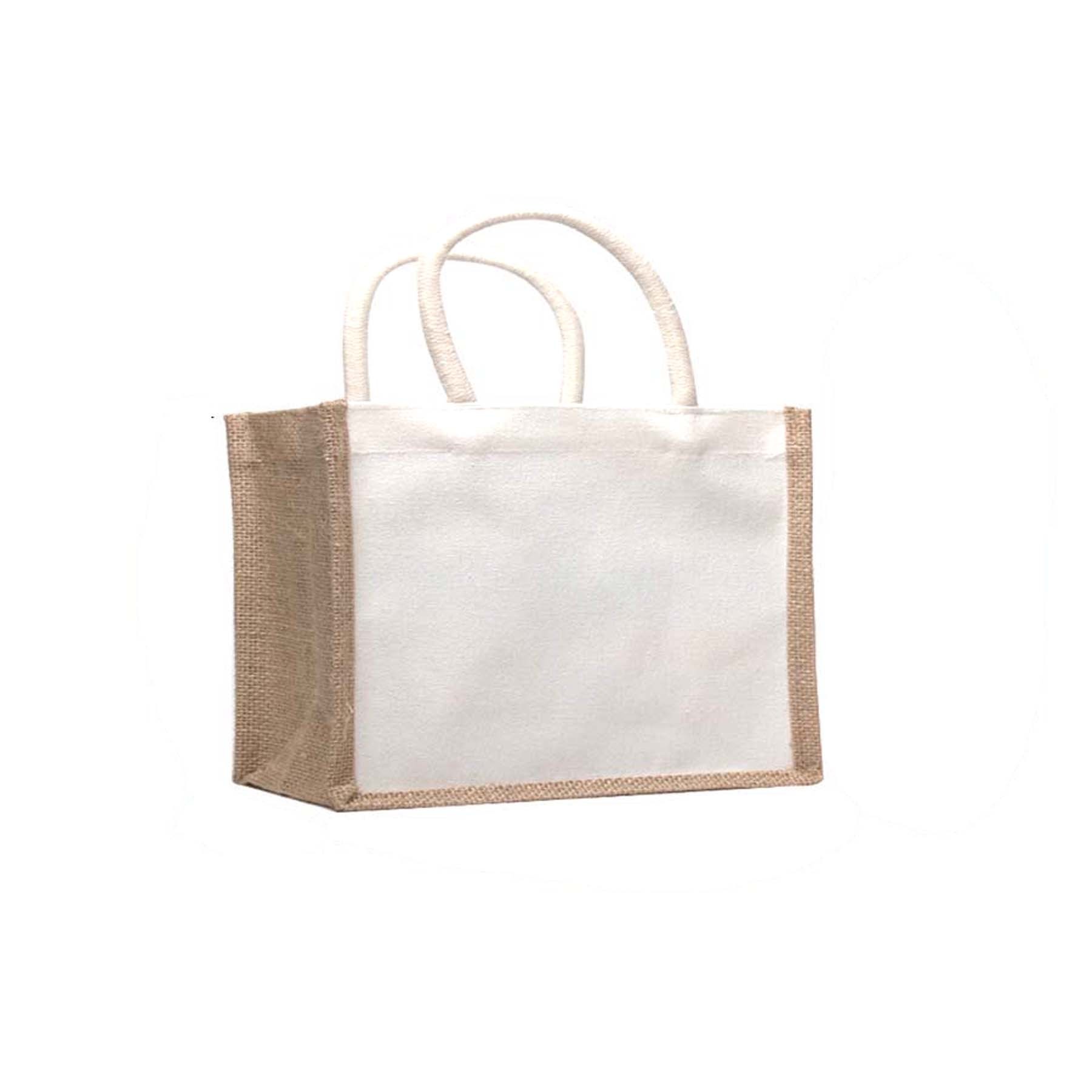 Canvas Jute Tote, custom tote bag with logo imprint 2