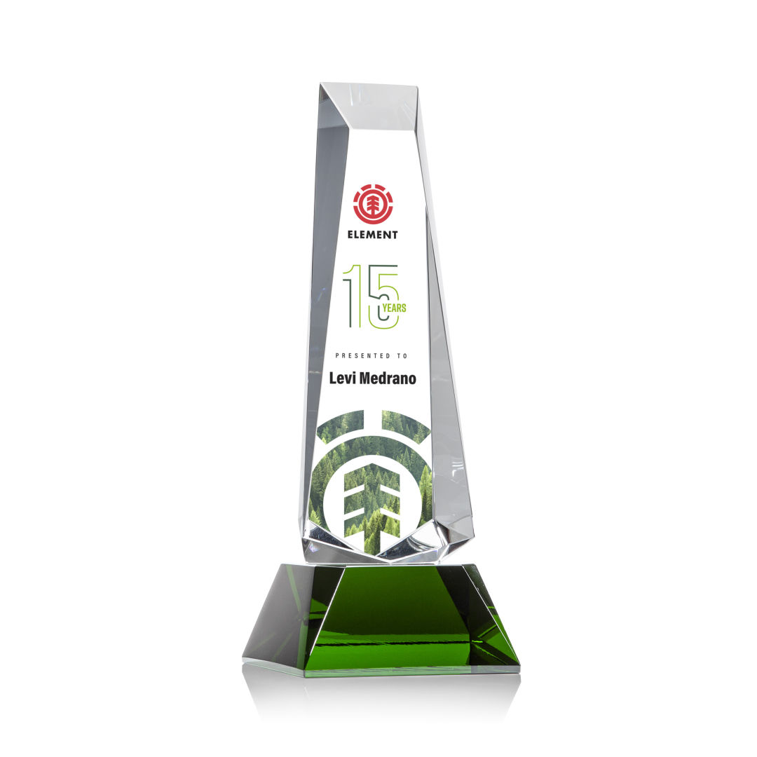 Rustern Obelisk VividPrint™ Award on Base - Green 8