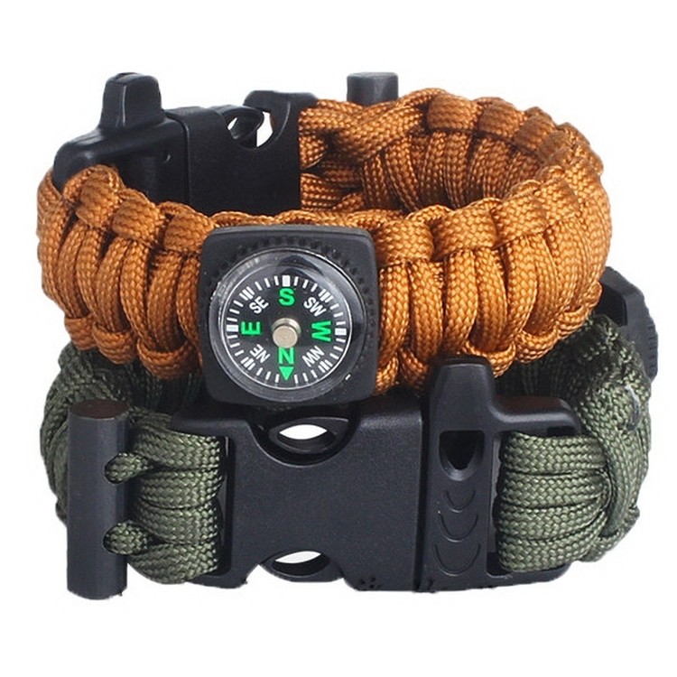 Multi Survival Bangles With Compass and Flint 2