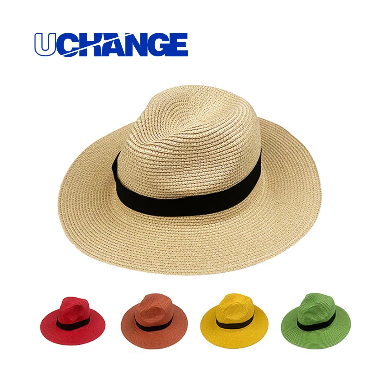 Straw Panama Style Fedora Hat 2