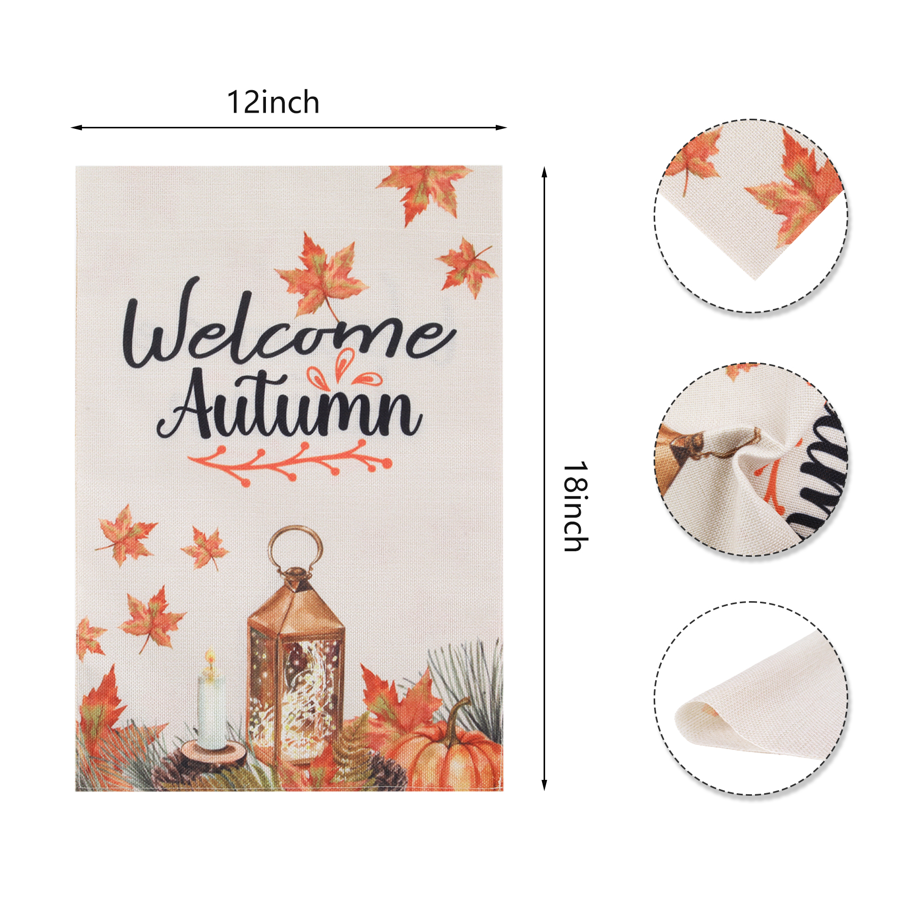 12"×18" Custom Welcome Linen Double Sided Garden Flag 6