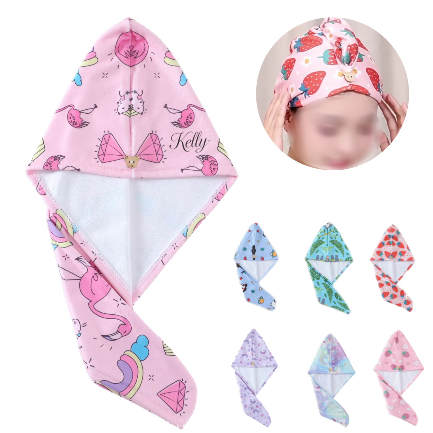 Kid's Absorbent Hair Drying Cap 5