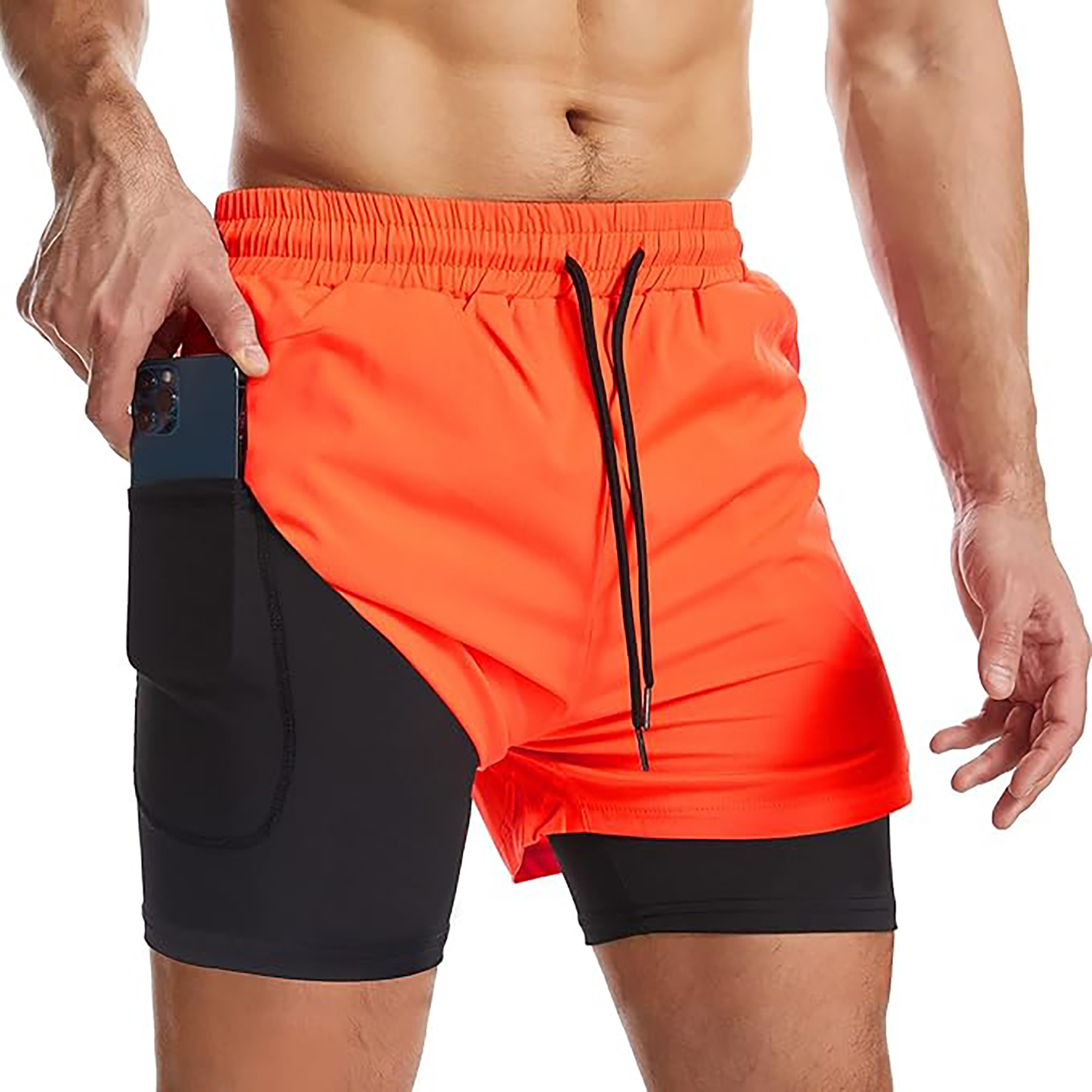 Men's 2 I n 1 Quick Drying Sports Shorts with Lining 9