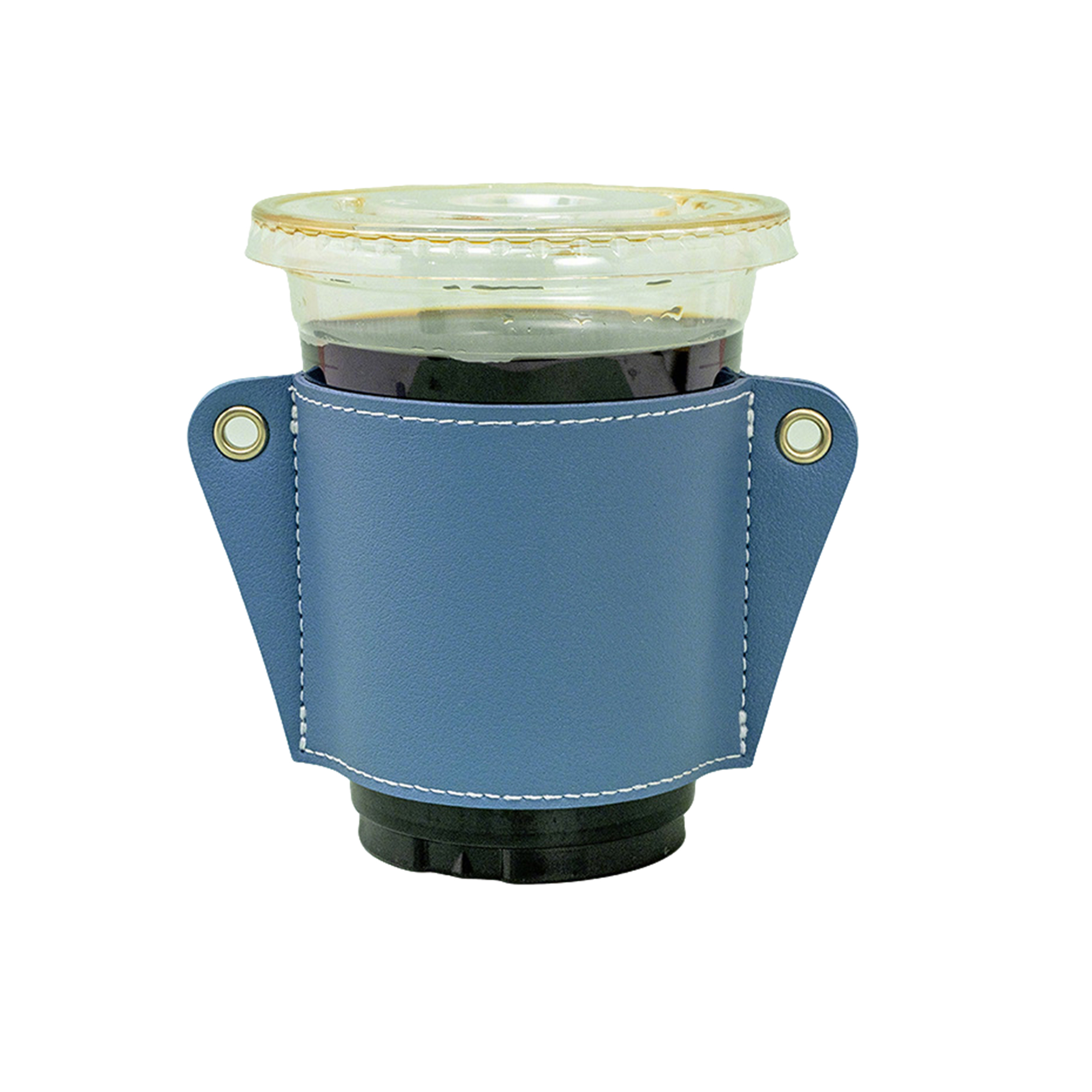 PU Leather Portable Cup Holder 3.15" Top Diameter x 2.95" Bottom Diameter x 2.83" Height 4