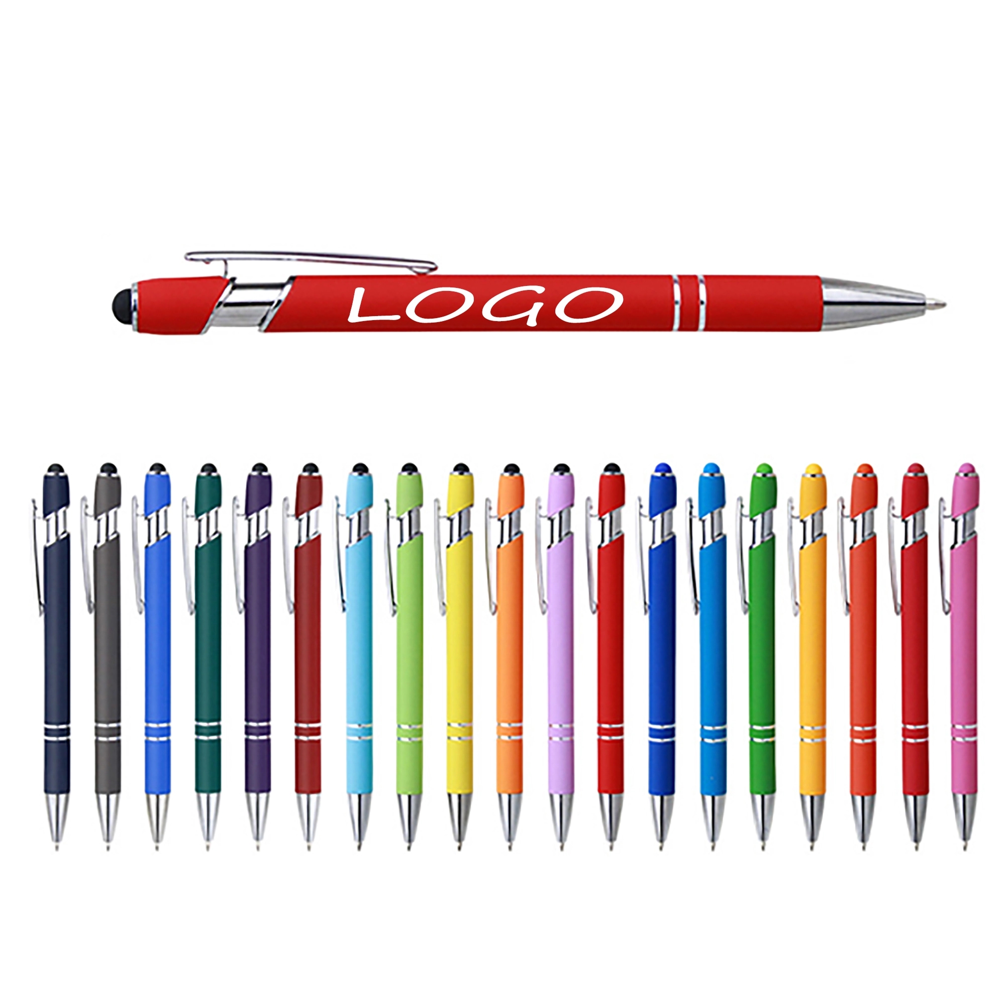 MOQ 100pcs Multi Color Metal Touch Screen Ballpoint Pen