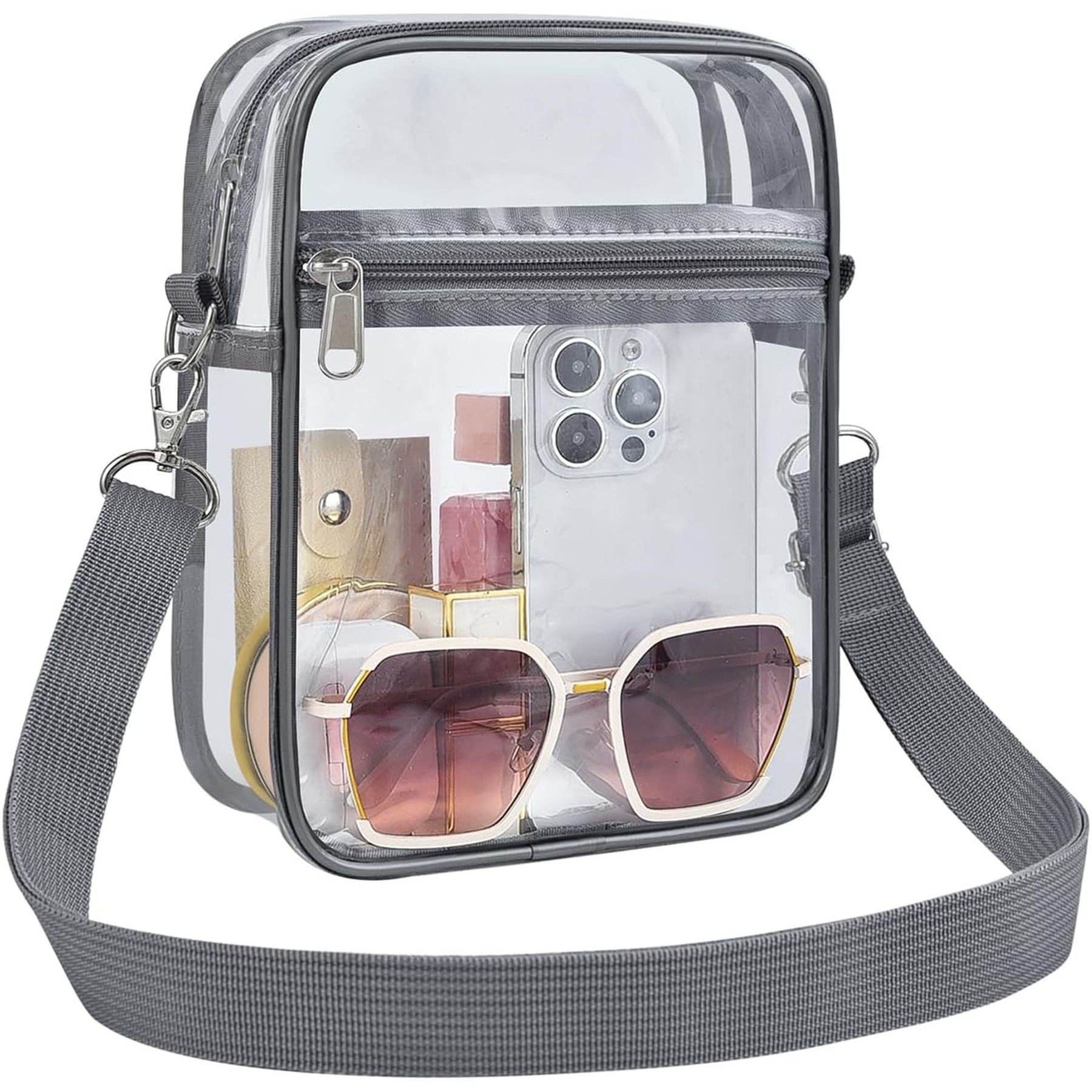 Big Size Stadium Approved Transparent Pvc Cross Body Bag 6