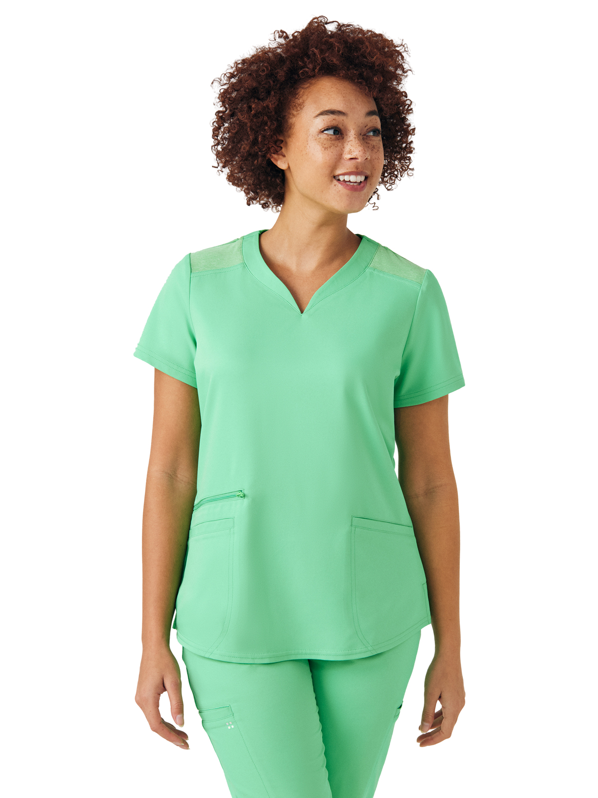 White Cross - VIBE - Women's Three-Pocket Curved V-Neckline Top 1