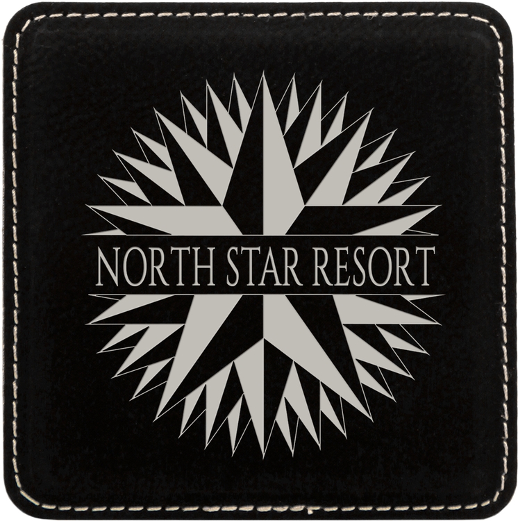Black Leatherette Individual Square Coaster 2