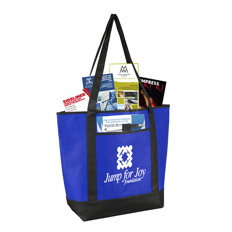 17-1/2"W x 13-1/2"H x 6"Gusset - "The CITY" Convention, Corporate, Travel and Beach Tote Bag 4