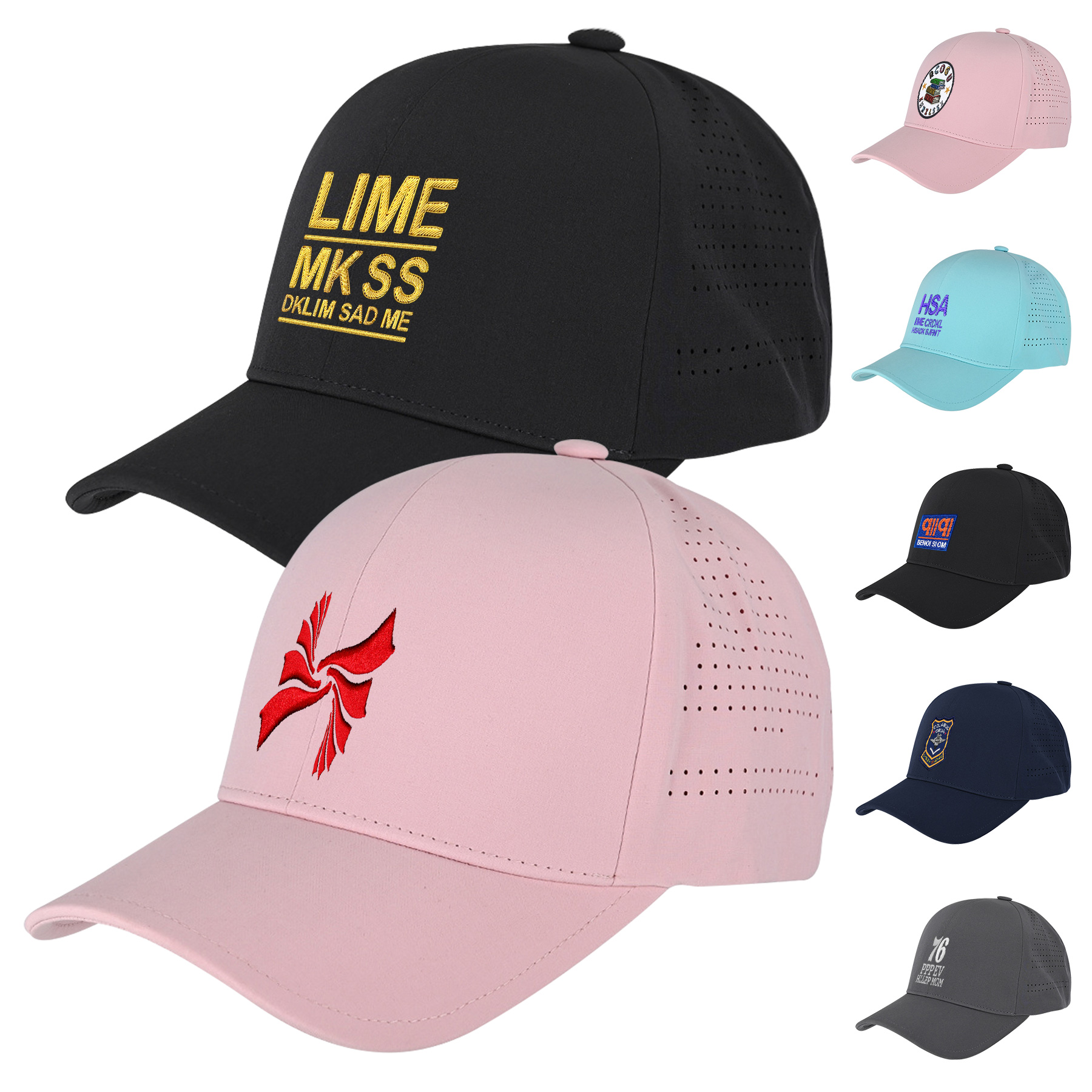 Mesh Back Six-Panel Curved Baseball Caps 2