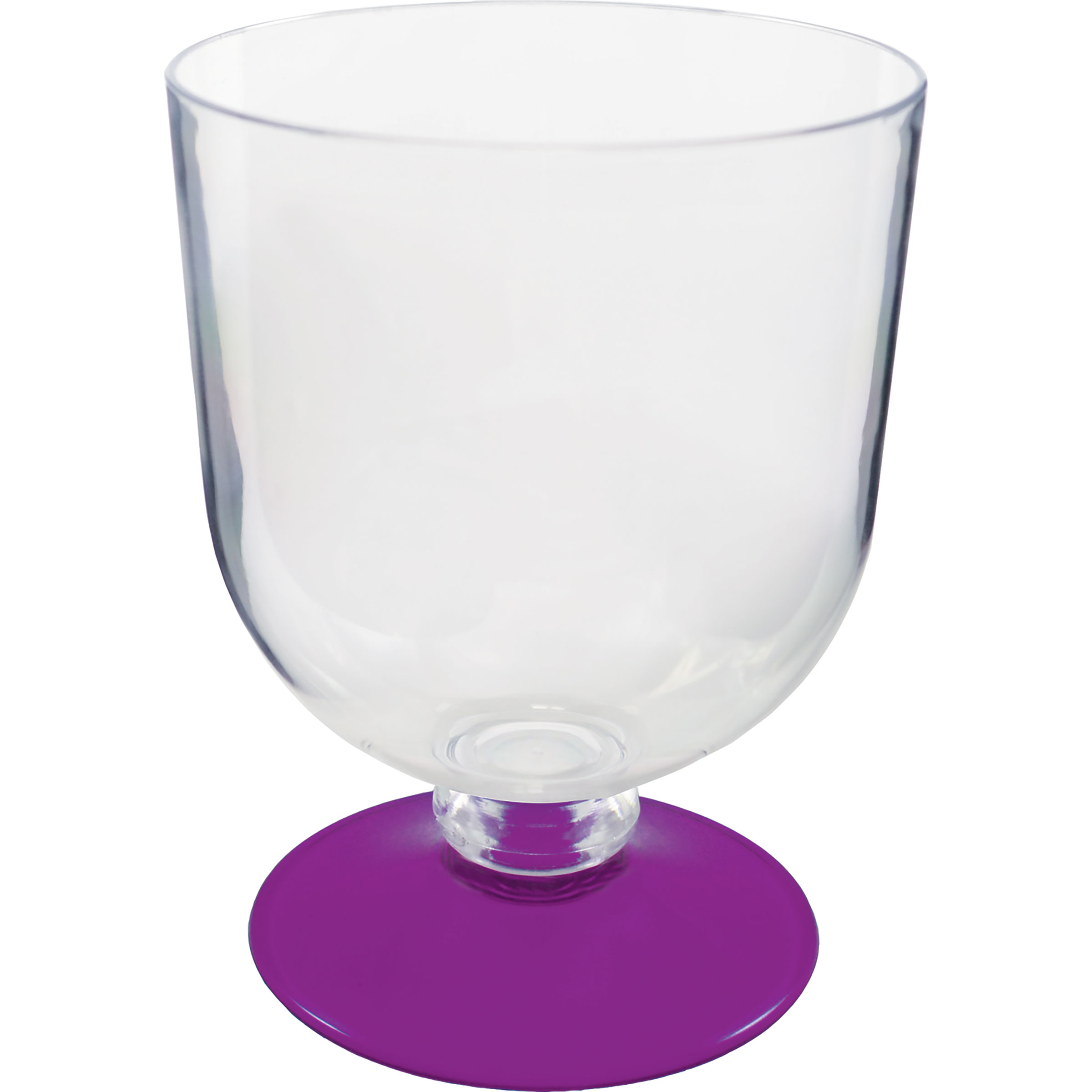 14oz Short Stem Plastic Wine Goblet with Your Choice of Base Color 8