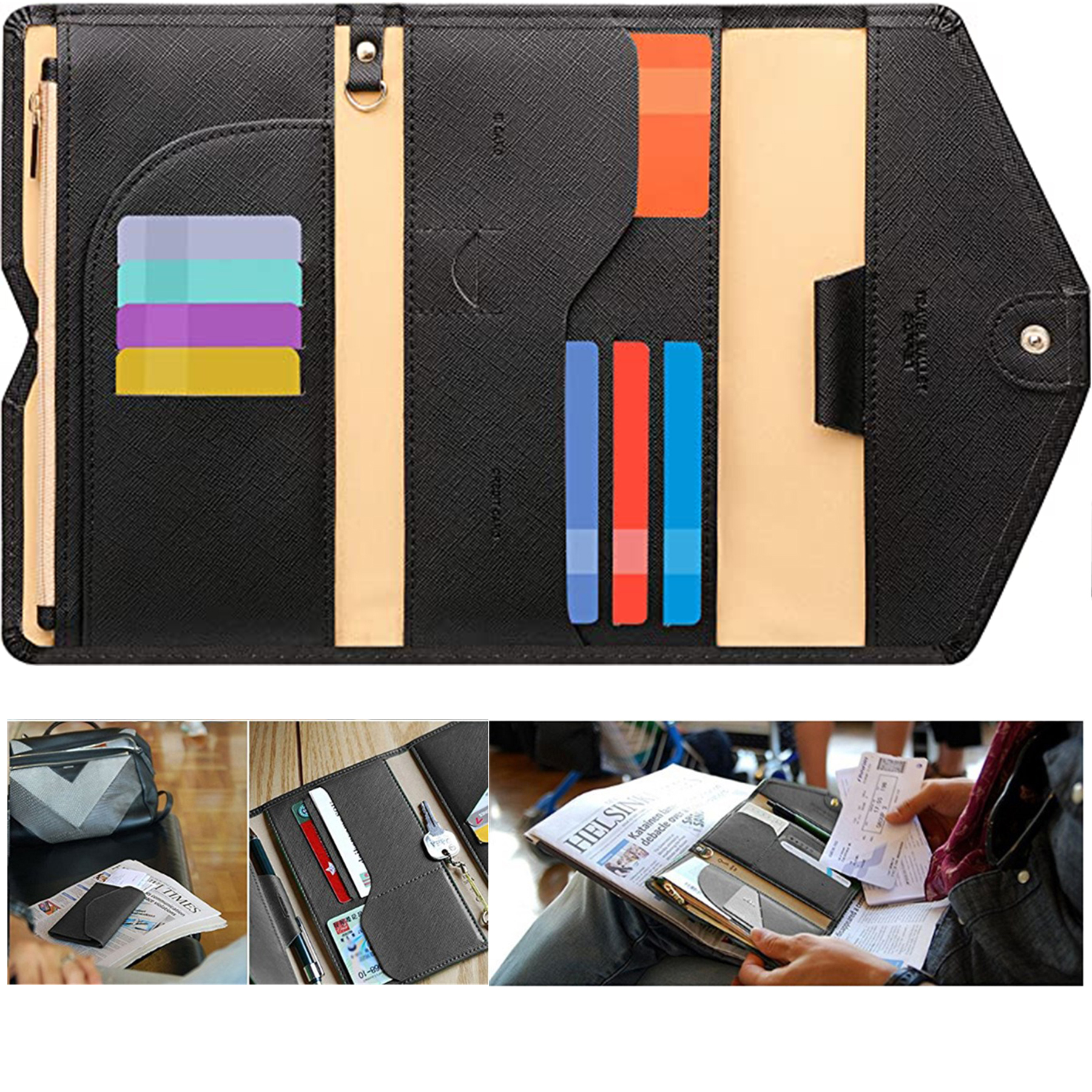 Rfid Blocking Passport Holder Travel Wallet