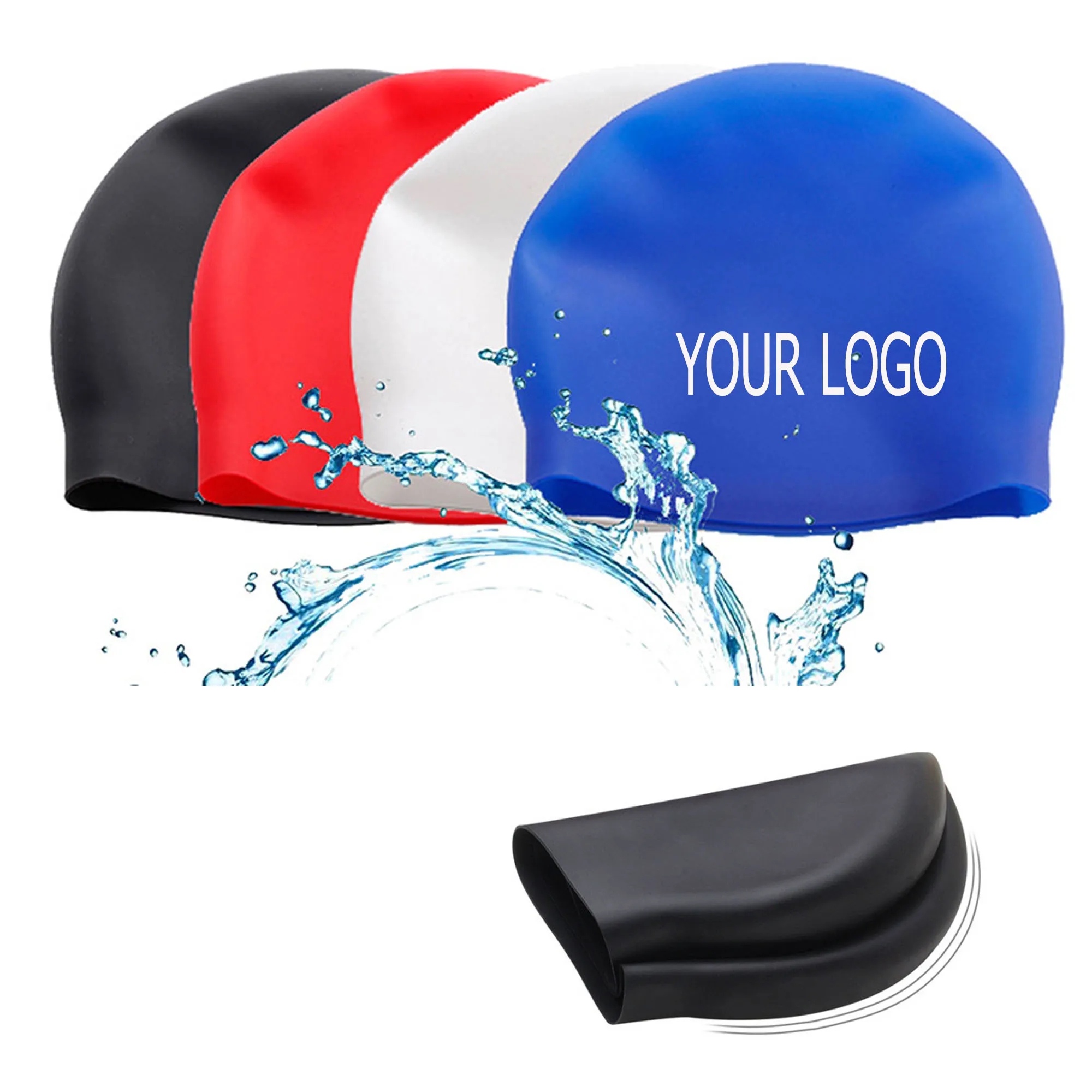 Waterproof Silicone Swimming Cap MOQ 50PCS 2