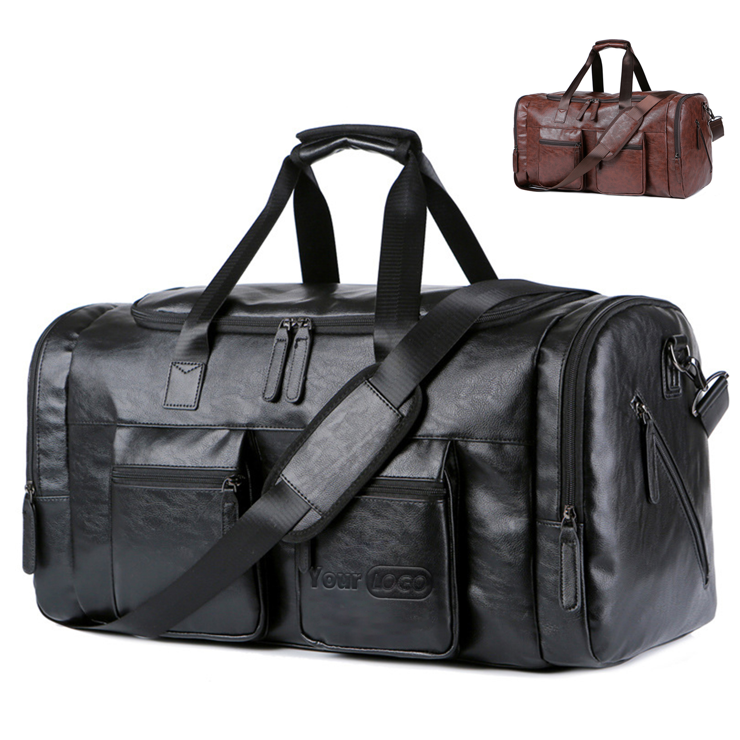 Pu Briefcase Men's Luggage Oversize Travel Duffel Bag 2