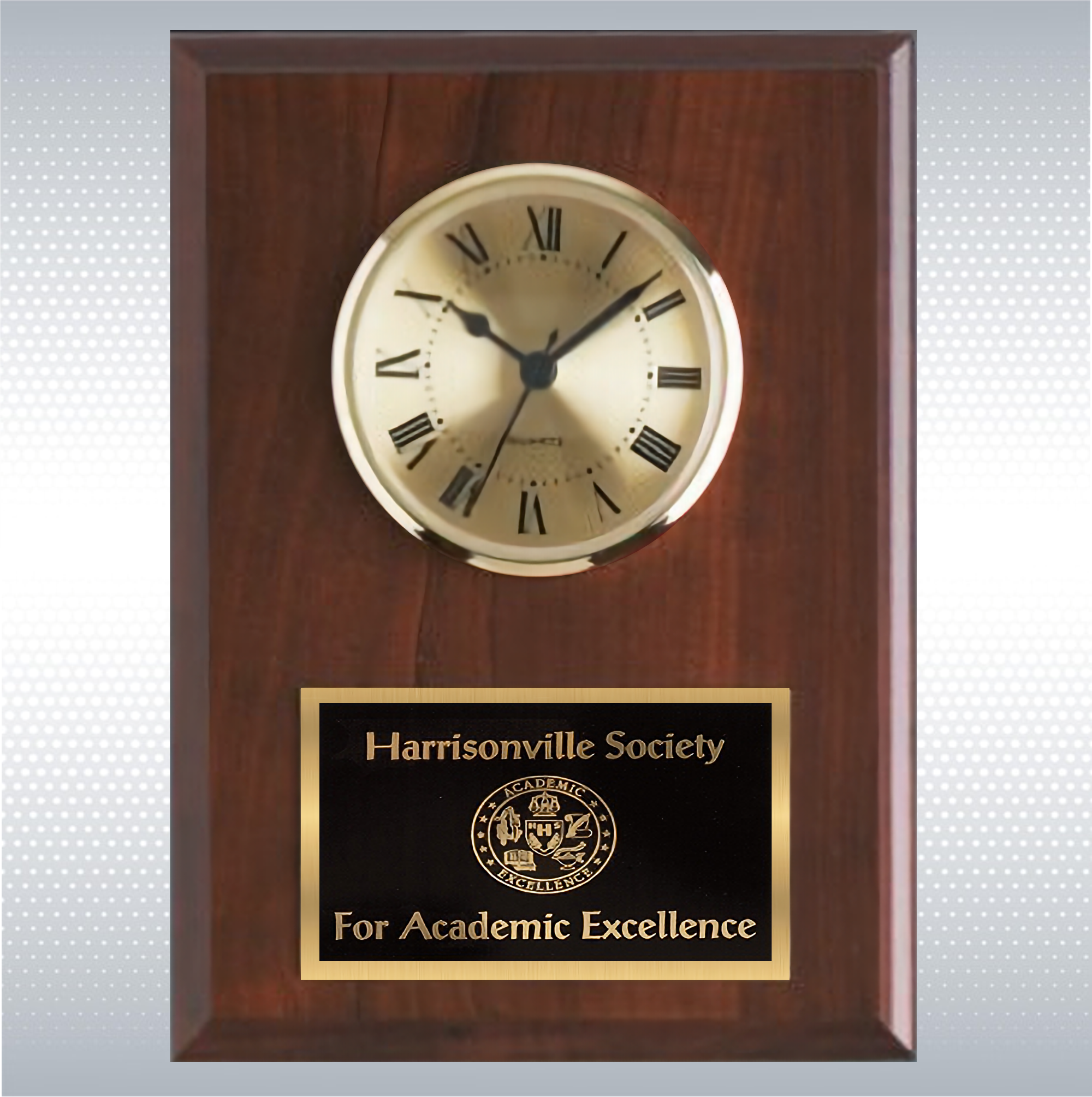 Cherry Solid Wood Plaque W/ Clock 5