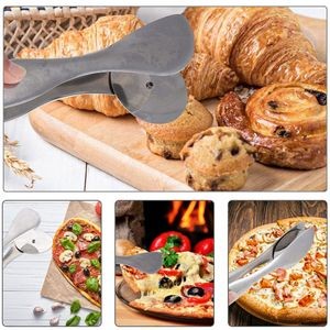 Stainless Steel Roller Pizza Cutter With Integrated Fork 1
