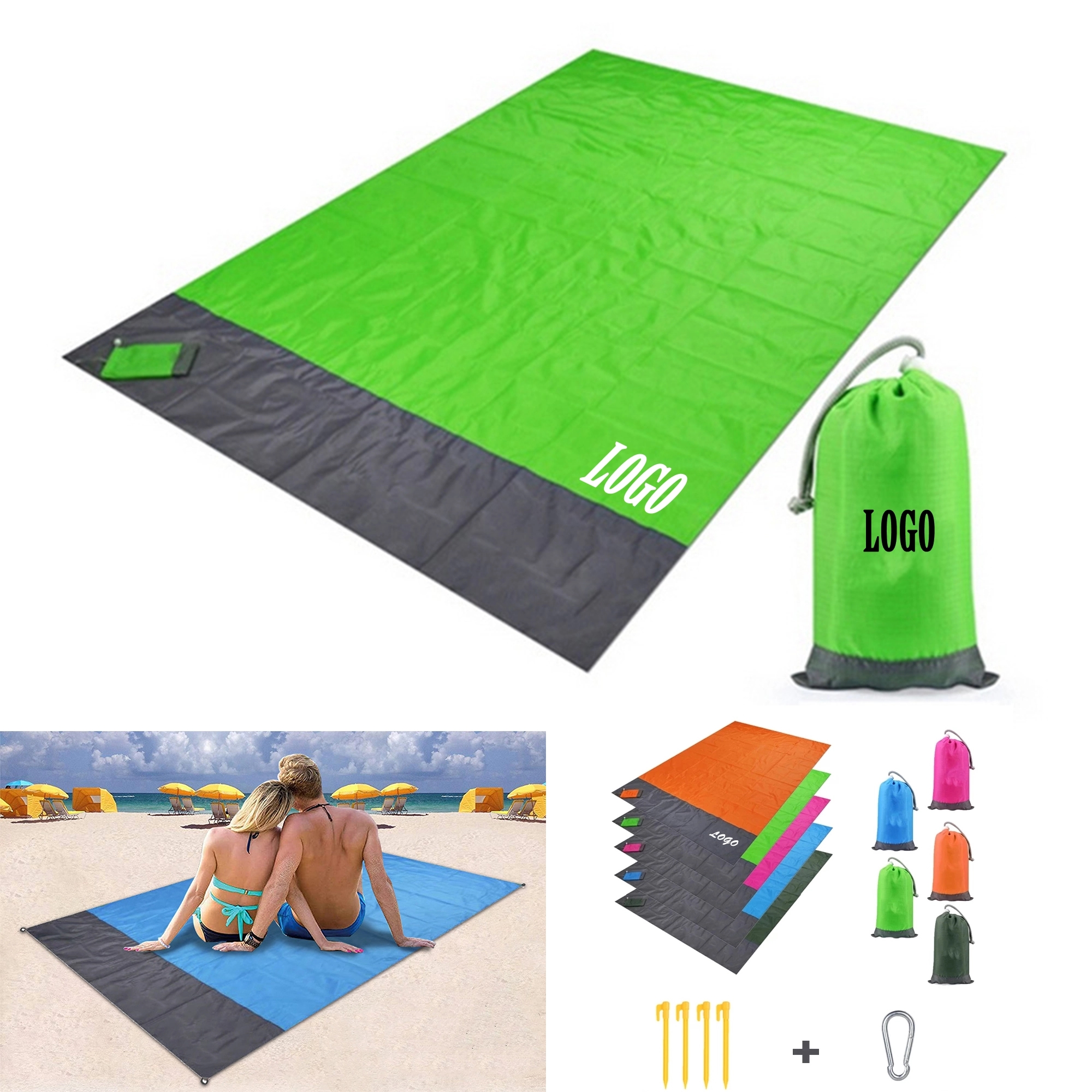 Custom Beach Blanket Picnic Mat MOQ 10PCS 3
