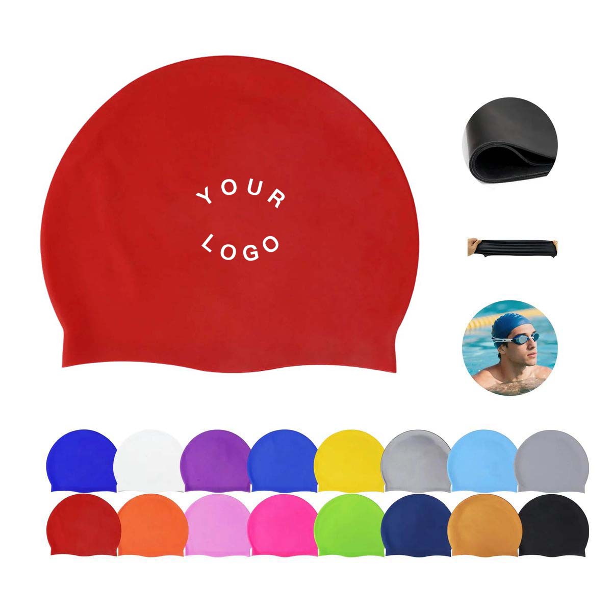 Smooth Silicone Cap for Competitive Swimming 10