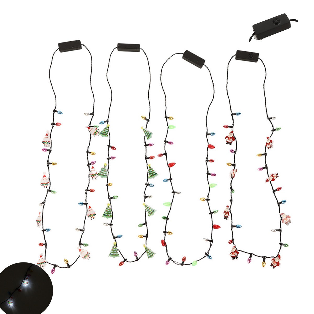 Christmas Tree Santa Necklace Party LED Light 5