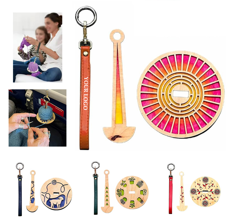 Wooden Portable Wrist Yarn Holder 4