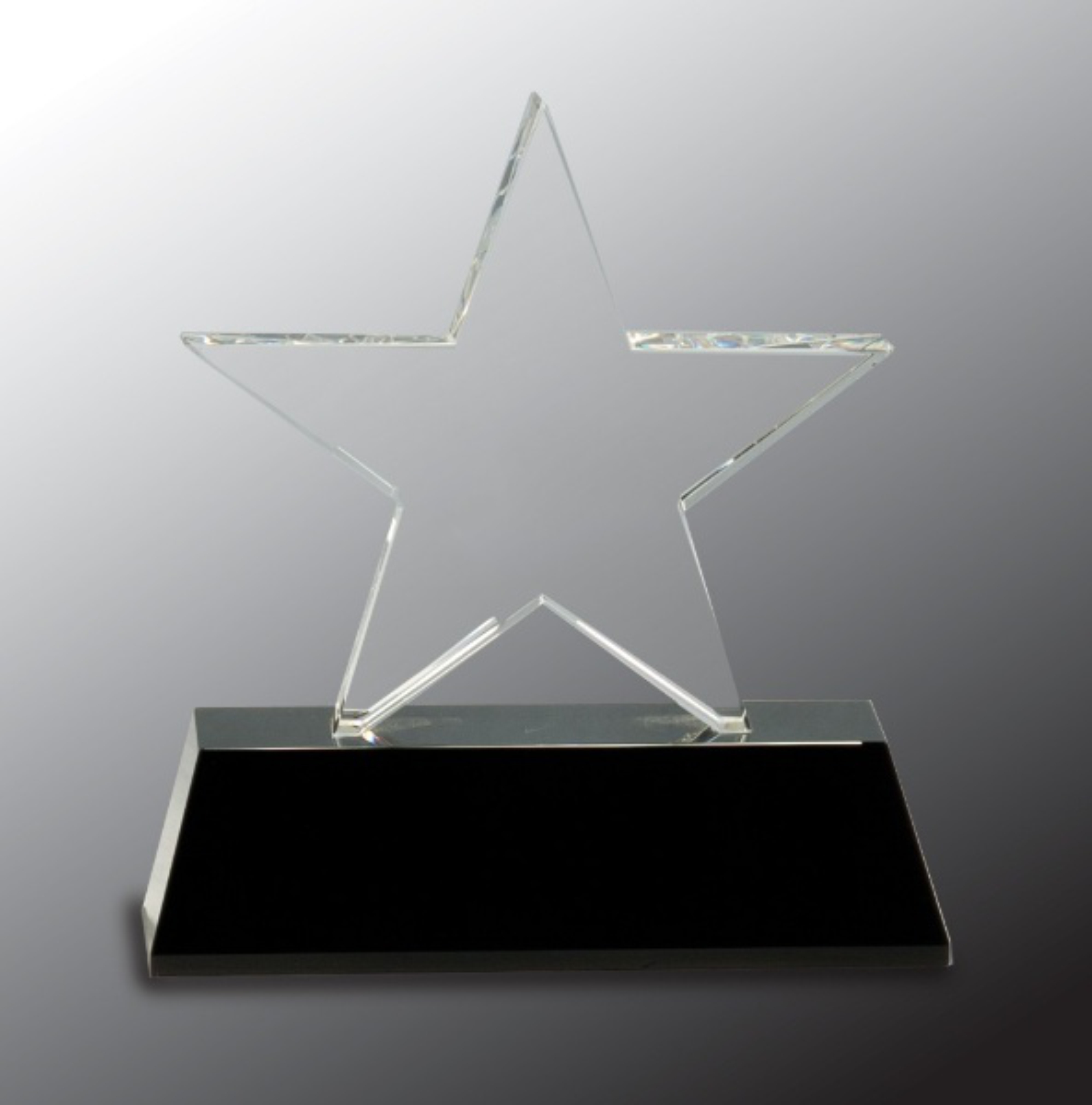 6 3/4" Clear Crystal Star Award on Black Pedestal Base 2