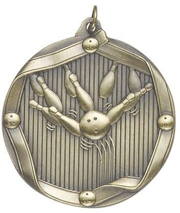 Bowling Die Cast Medal, 2 1/4" 2