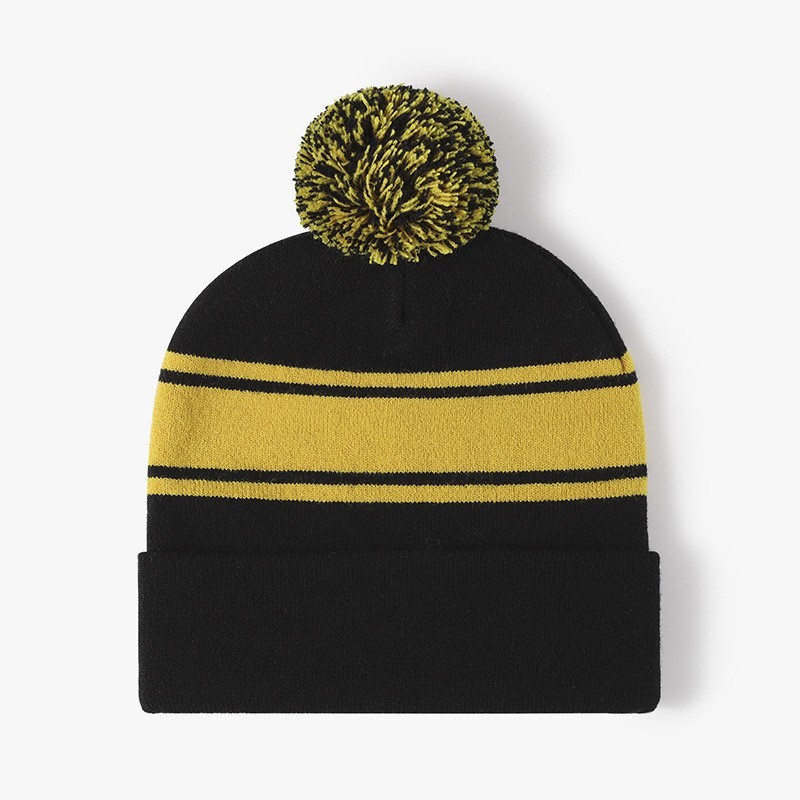 Knit Pom Beanie W/ Cuff 8