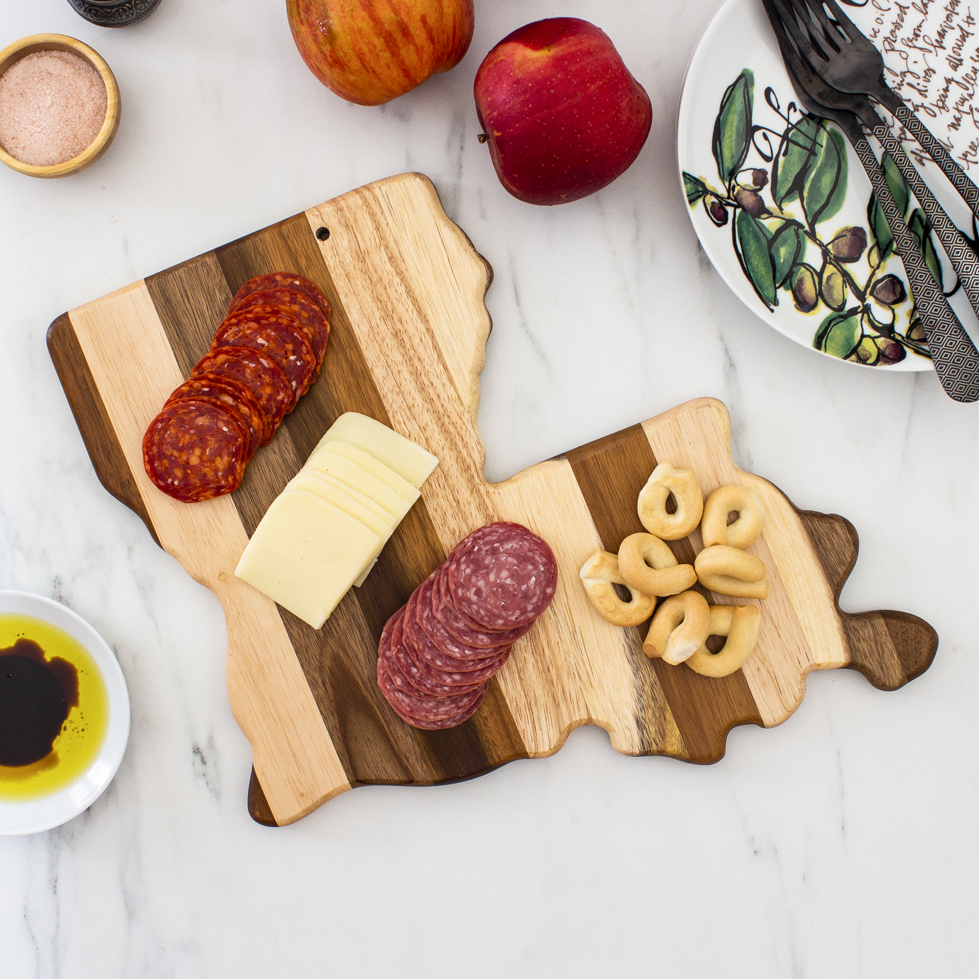 Rock & Branch® Shiplap Series Louisiana State Shaped Wood Serving and Cutting Board 4