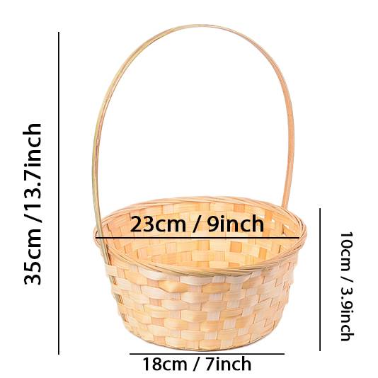Bamboo Flower Basket w/ Handle 2