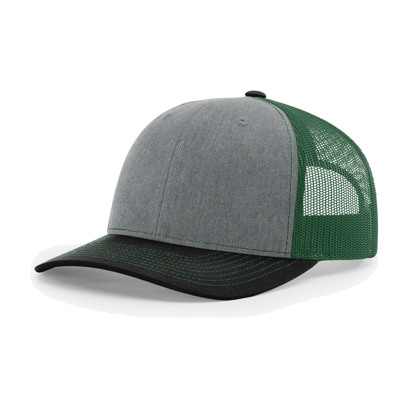 Richardson 112 6-Panel Snapback Trucker Hat w/Leatherette Adhesive Patches or Embroidery 97